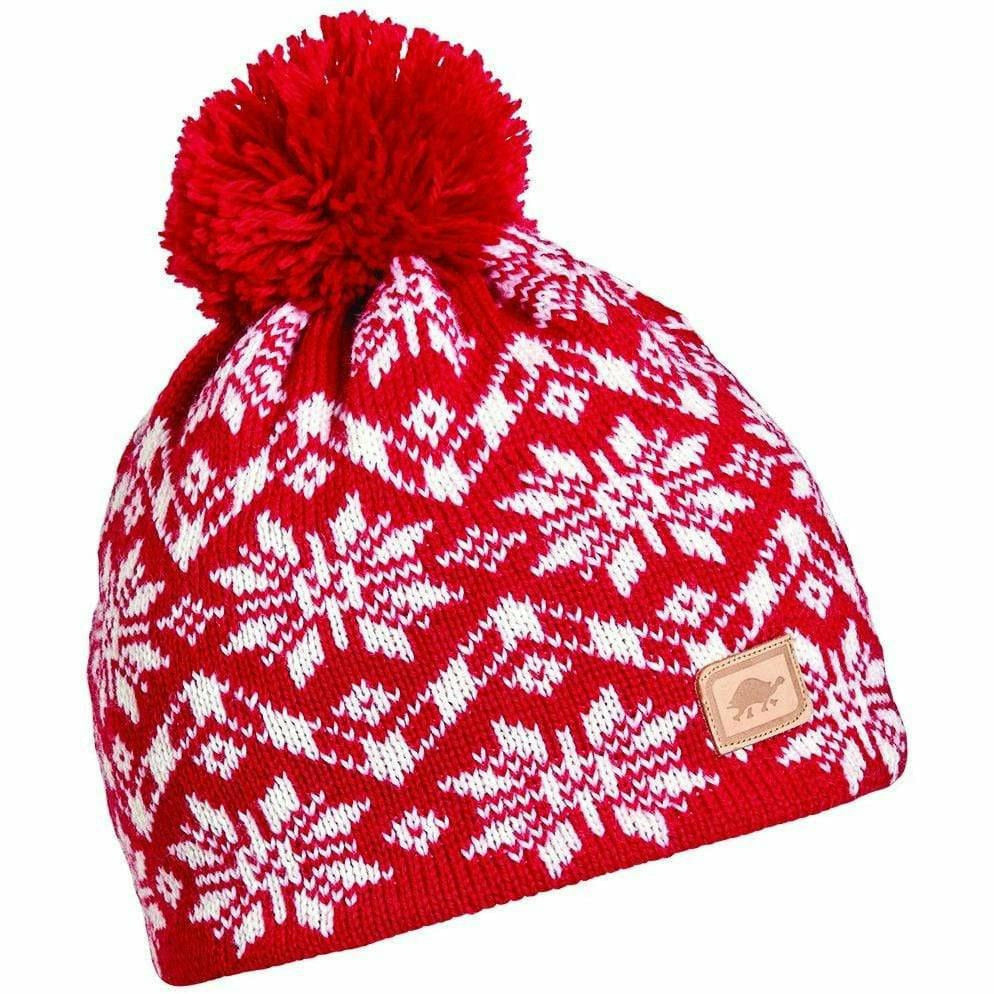 1 Criss Cross Pom Beanie  -  One Size 1 Most / Red