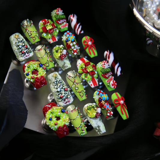 【Christmas】X'mas Tree False Nails from SHOPQAQ