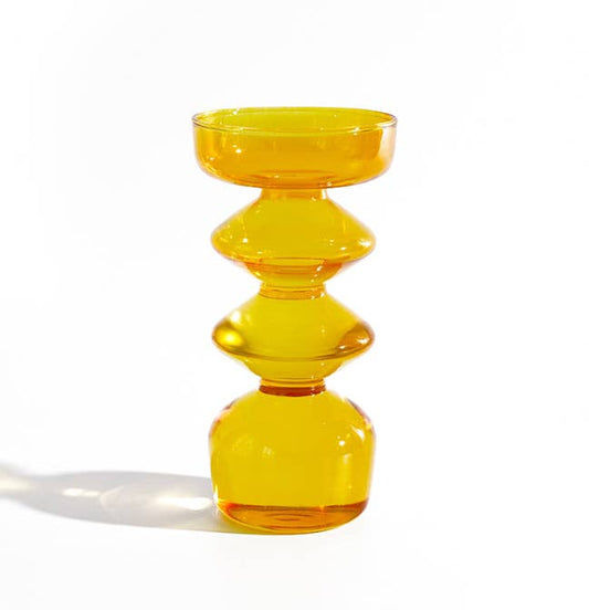 {Fiddlehead Craftsman} Mid-Century Modern Hand Turned Glass Vase :: Orange