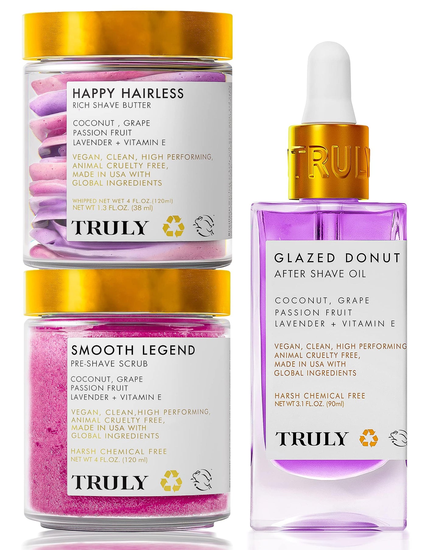 Truly Beauty Smooth Legend Shave Kit - Coochy Sensitive Skin Shave Oil, Vegan And Cruelty Free Shaving Cream, After Shave for Women