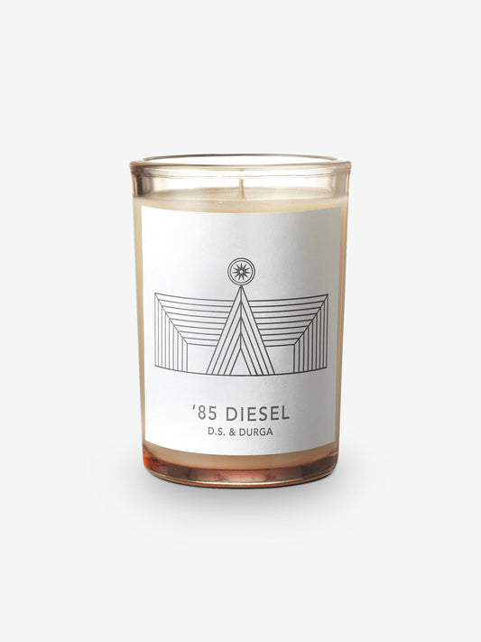 D.S. & Durga 85 Diesel Candle by D.S. & Durga Home Accessories New Candles and Home Fragrance 4" H x 2.75" Diameter / White / Wax