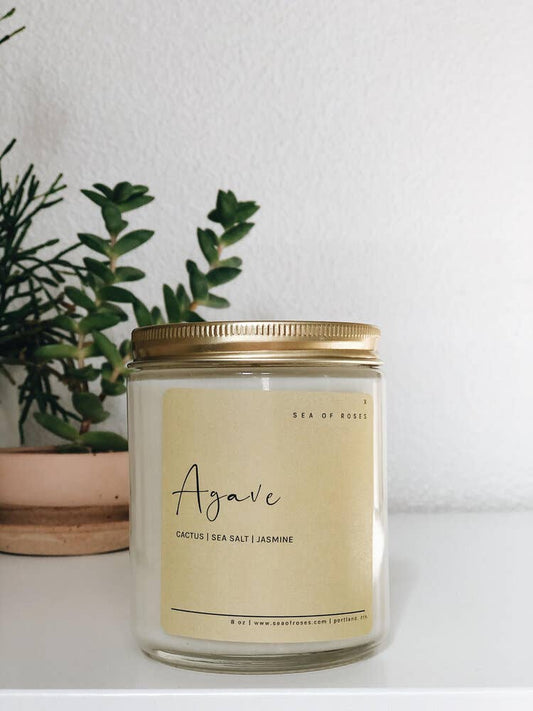 {Sea of Roses} Coconut + Soy Wax Candle :: Agave