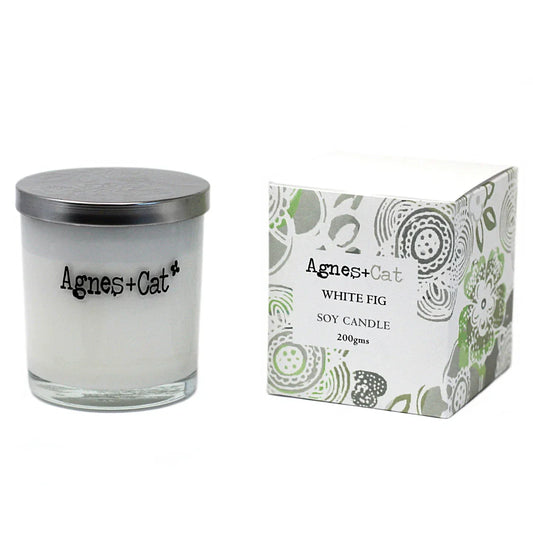 Agnes + Cat White Fig Votive Candle