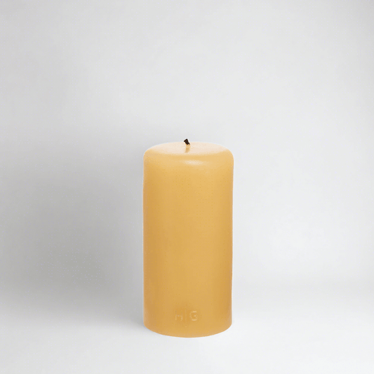 Amber Unscented Pillar Candle, 3"x6"