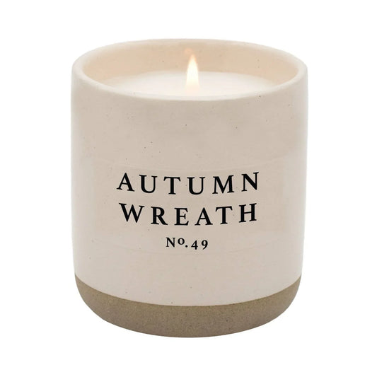 Autumn Wreath Soy Candle | Stoneware Candle Jar