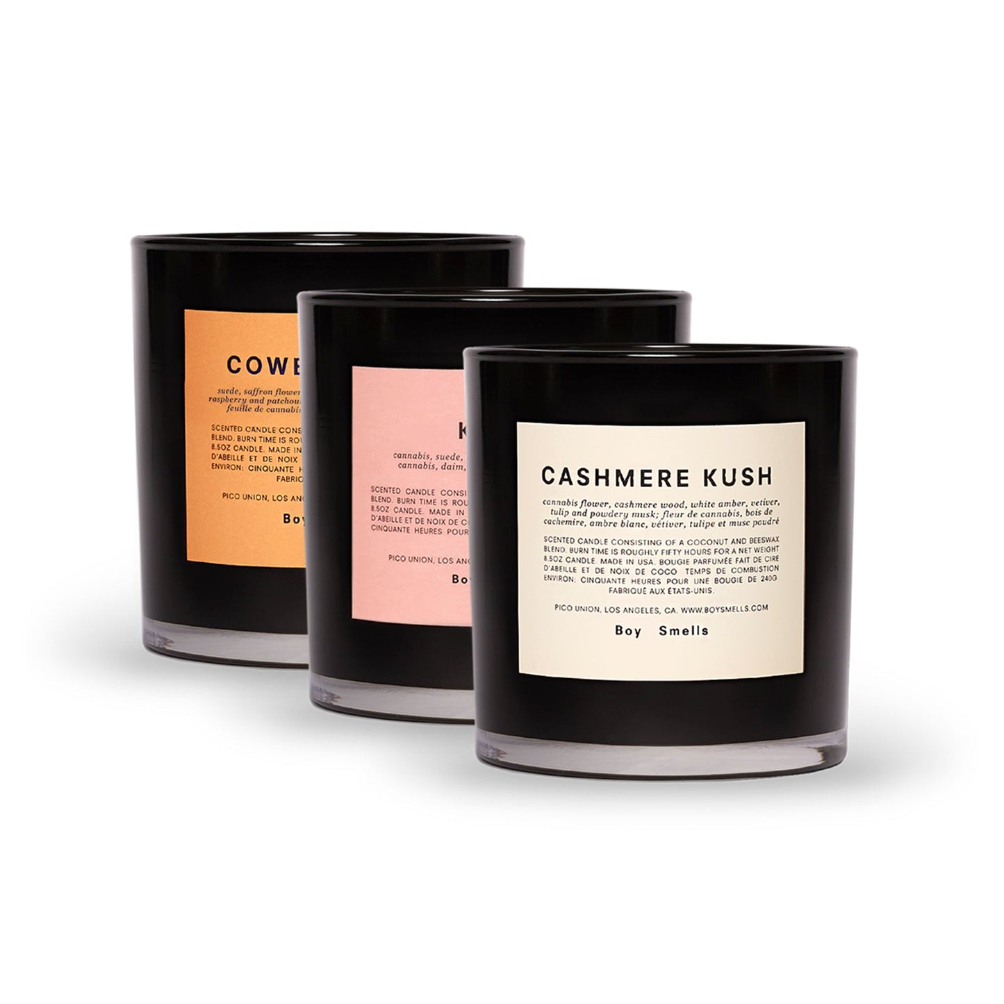 Boys Smells 3oz Cashmere Kush, Kush, Cowboy Kush Set