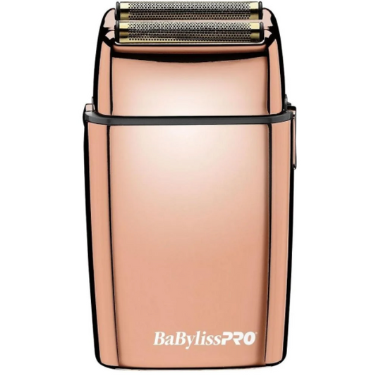 BabylissPro FoilFX02 Cordless Rechargeable Metal Double Foil Shaver Rose Gold