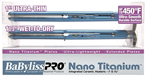BabylissPro Nano Titanium Combo 1" & 1?" Ultra Thin Flat Irons[**]