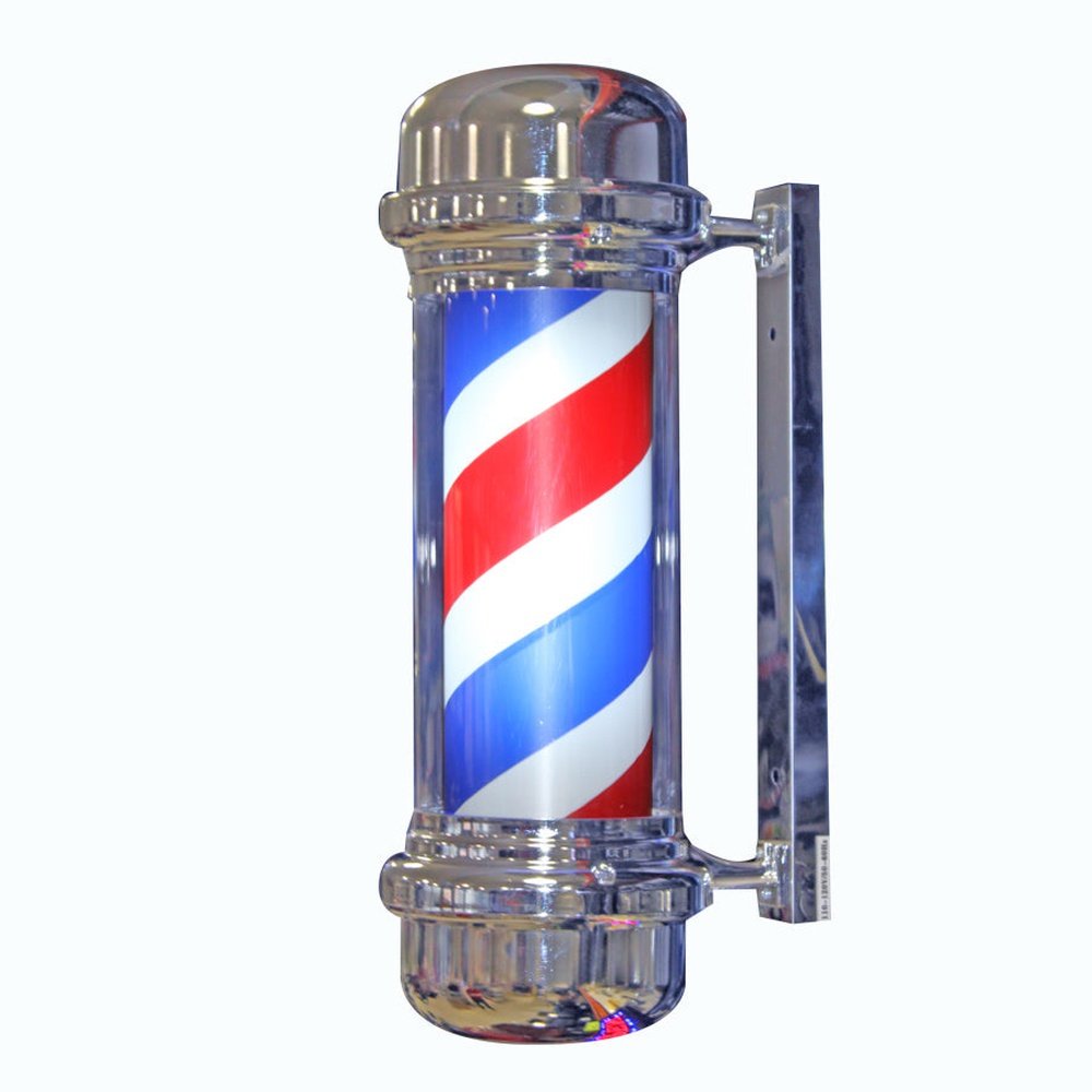 Barber Pole Rotating (silver caps)
