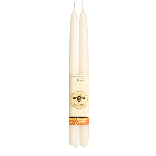 {Big Dipper Wax Works} Pure Beeswax Tapers :: Set of 2 :: Ivory