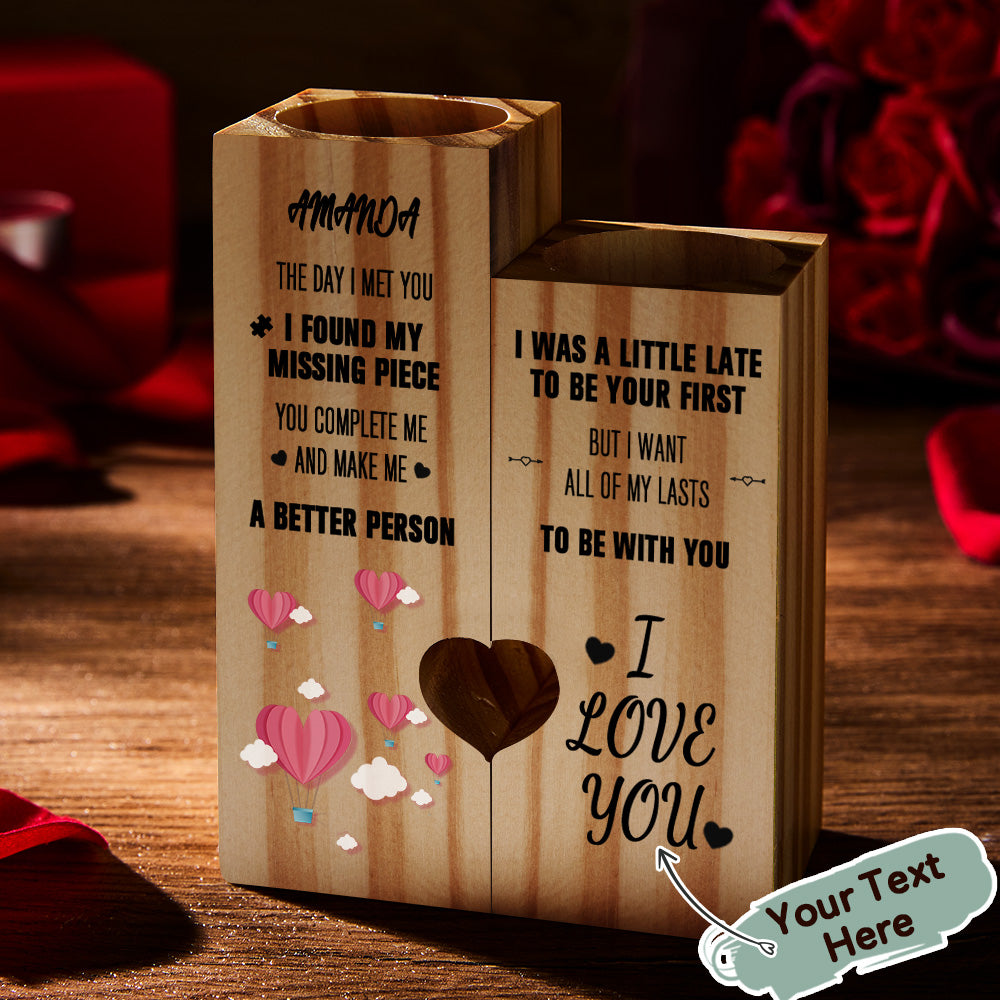 Valentine's Day Custom Love Engraved Candle Holder Gift