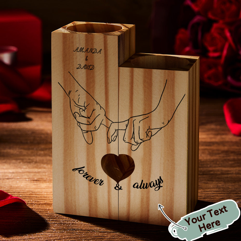 Valentine's Day To My Best Lover Custom Candlestick Wooden Gift