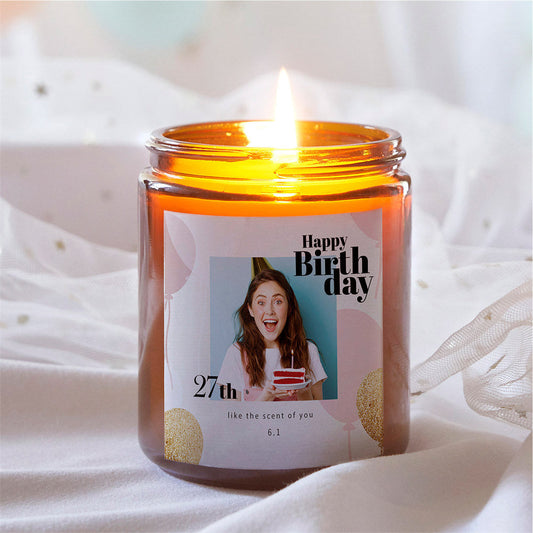 Custom Photo Birthday Candle Home Decorative Gift for Friends