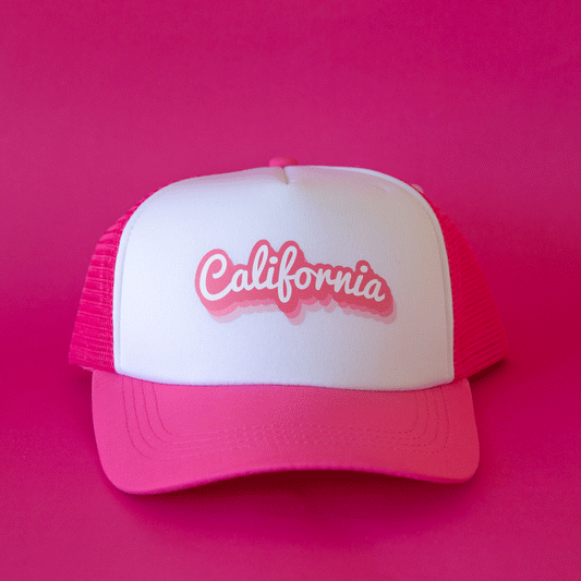 Adult Pink Trucker Hat | California