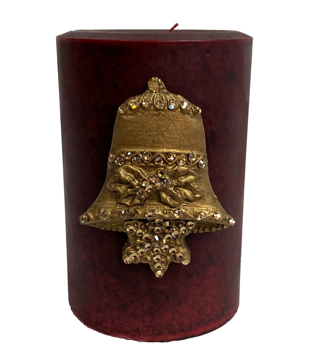 Christmas Candle 4x6 with Jeweled Bell