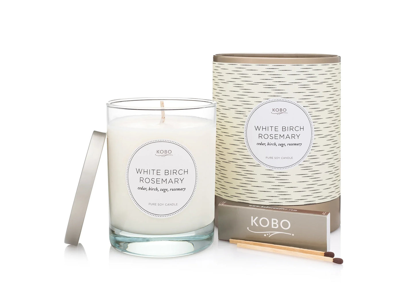 {KOBO Candles} Pure Soy Candle :: Coterie Collection :: White Birch Rosemary