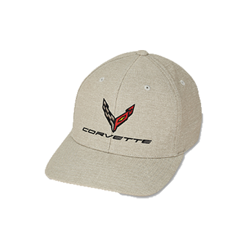 C8 Corvette Corvette Premium Heather Flexfit Cap : Heather Silver