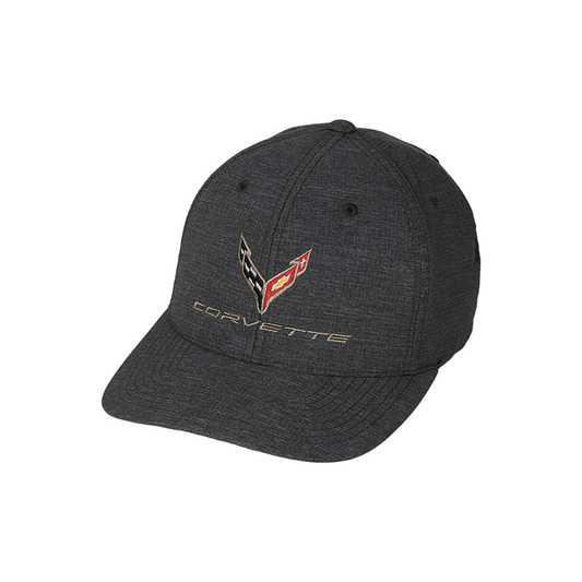 C8 Corvette Corvette Premium Heather Flexfit Cap : Heather Dark Grey