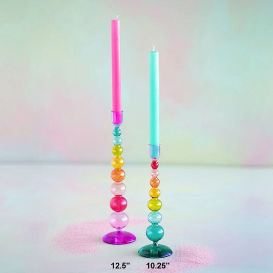 {One Hundred 80 Degrees} Rainbow Finial Taper Candle Holder