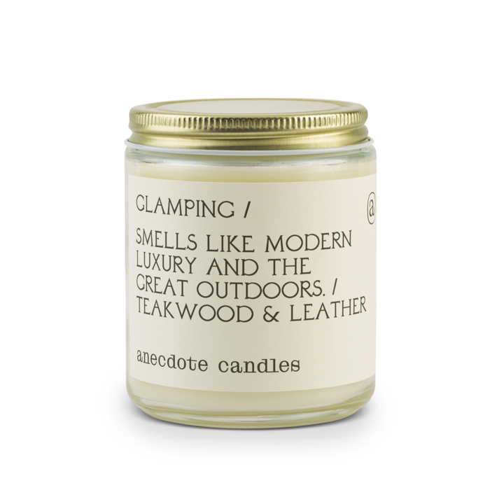 {Anecdote Candles} Coconut Soy Wax Blend Candle :: Glamping :: Teakwood & Leather