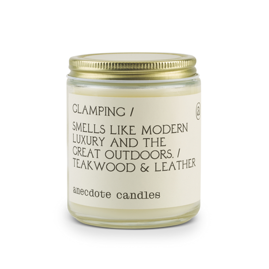 {Anecdote Candles} Coconut Soy Wax Blend Candle :: Glamping :: Teakwood & Leather