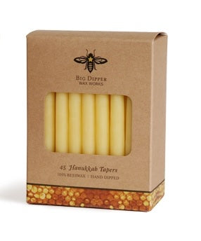 {Big Dipper Wax Works} Pure Beeswax Hanukkah Tapers :: Set of 45 :: Natural