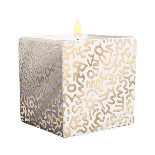 Square Keith Haring Candles by Ligne Blanche Paris Candles Ligne Blanche Gold Pattern