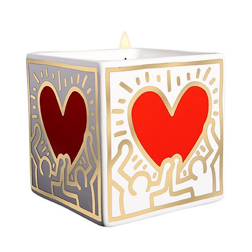 Square Keith Haring Candles by Ligne Blanche Paris Candles Ligne Blanche Red & Gold Heart