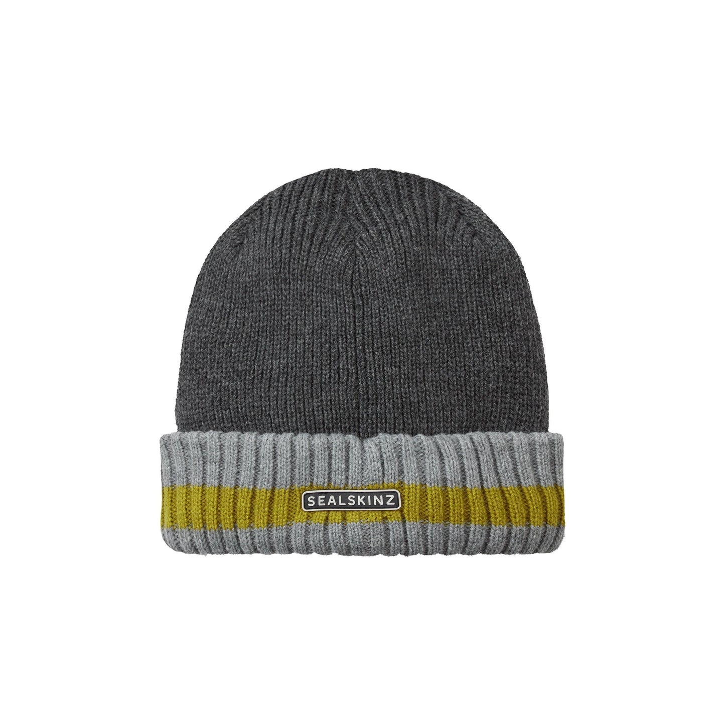 1 Holkham Waterproof Cold Weather Striped Roll Cuff Beanie  -  Small/Medium / Gray/Beige/Green