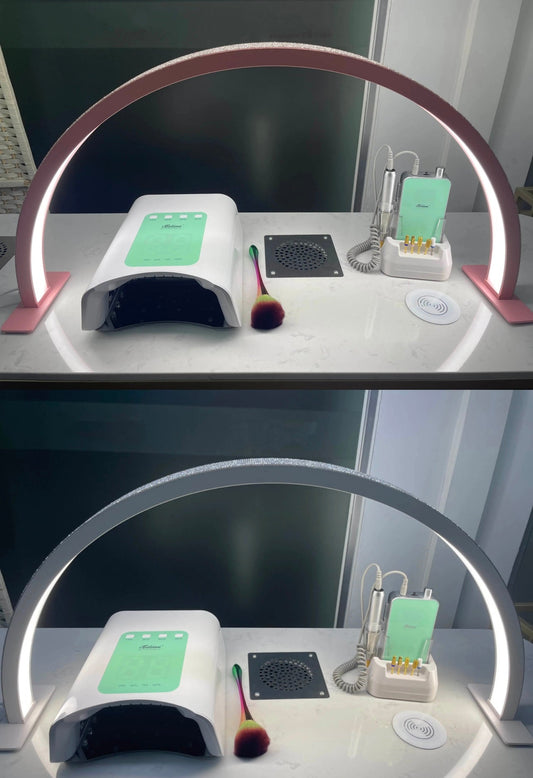 29 Inches Half Moon Nail Desk Lamp with Rhinestones