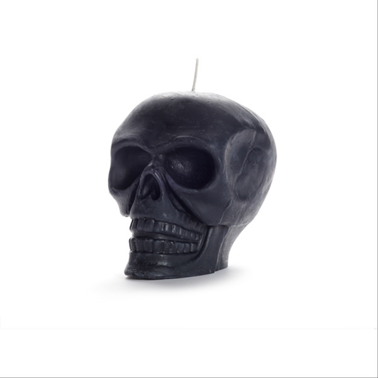 Beeswax Black Skull Candle