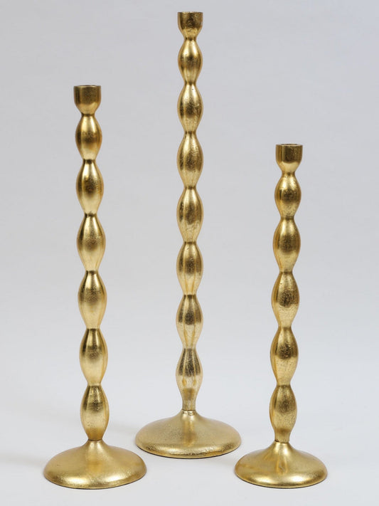 Gold Bead Floor Candle Stick (3 Sizes)-Inspire Me! Home Decor