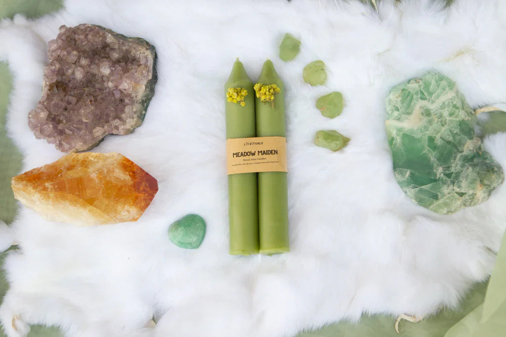 {Lit Rituals} Beeswax Altar Candles :: Large :: Meadow Maiden :: Set of 2