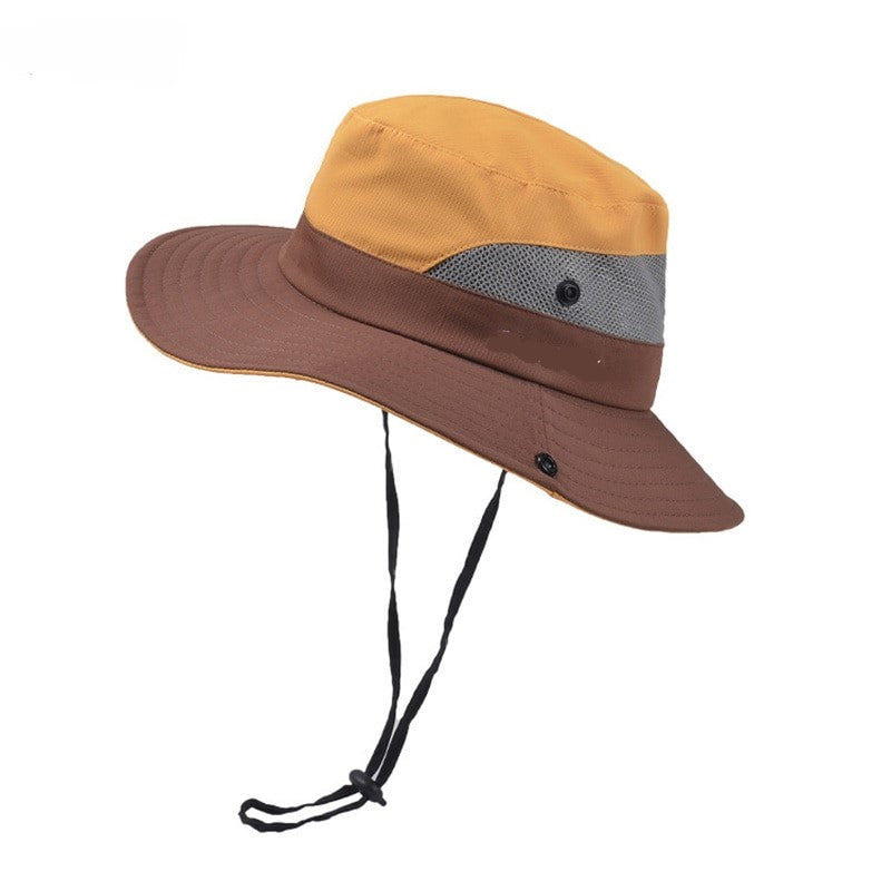 Orange wide brim sun hat