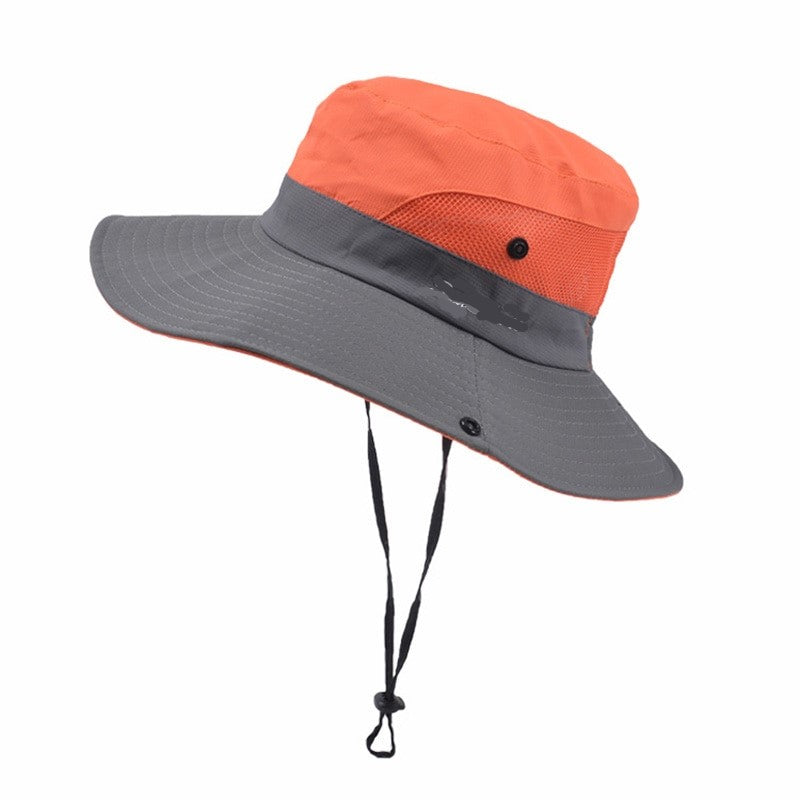 Orange wide brim sun hat