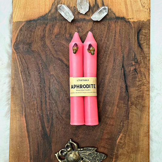 {Lit Rituals} Beeswax Altar Candles :: Large :: Aphrodite :: Set of 2