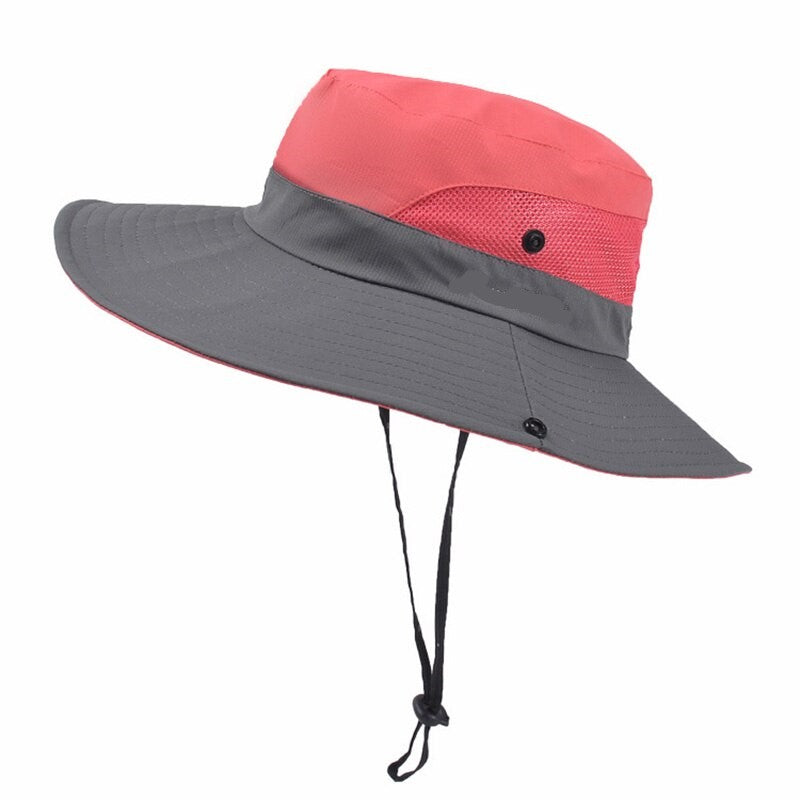 Red wide brim sun hat