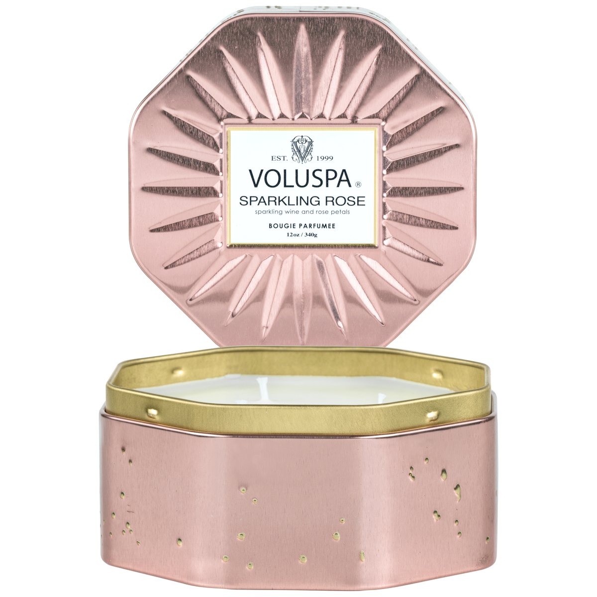 {Voluspa} 3 Wick Tin Candle :: Sparkling Rose