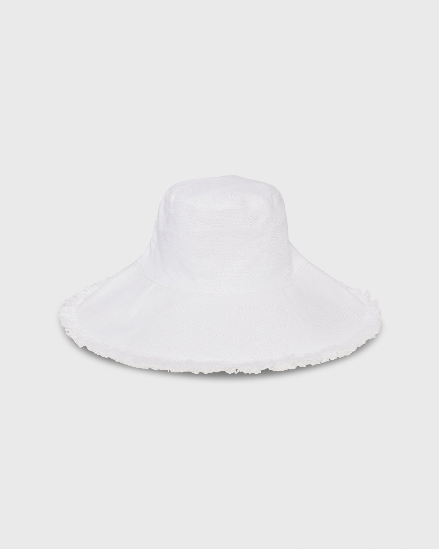 Canvas Packable Hat in Solid White