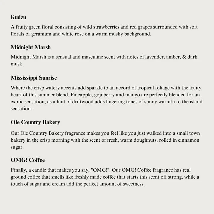 3 Wick Glass Jar Candle - Mississippi Candle Company