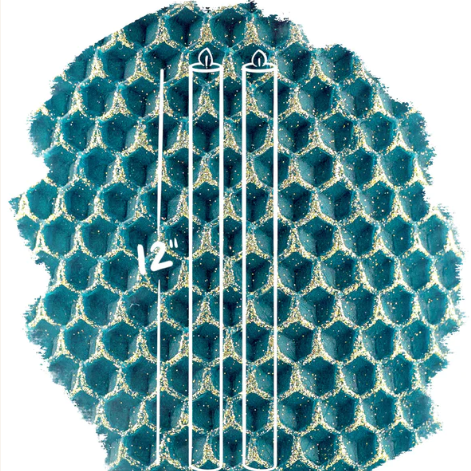 12" Pair of Tapers-Du Bois (Evergreen with Gold Sparkle)