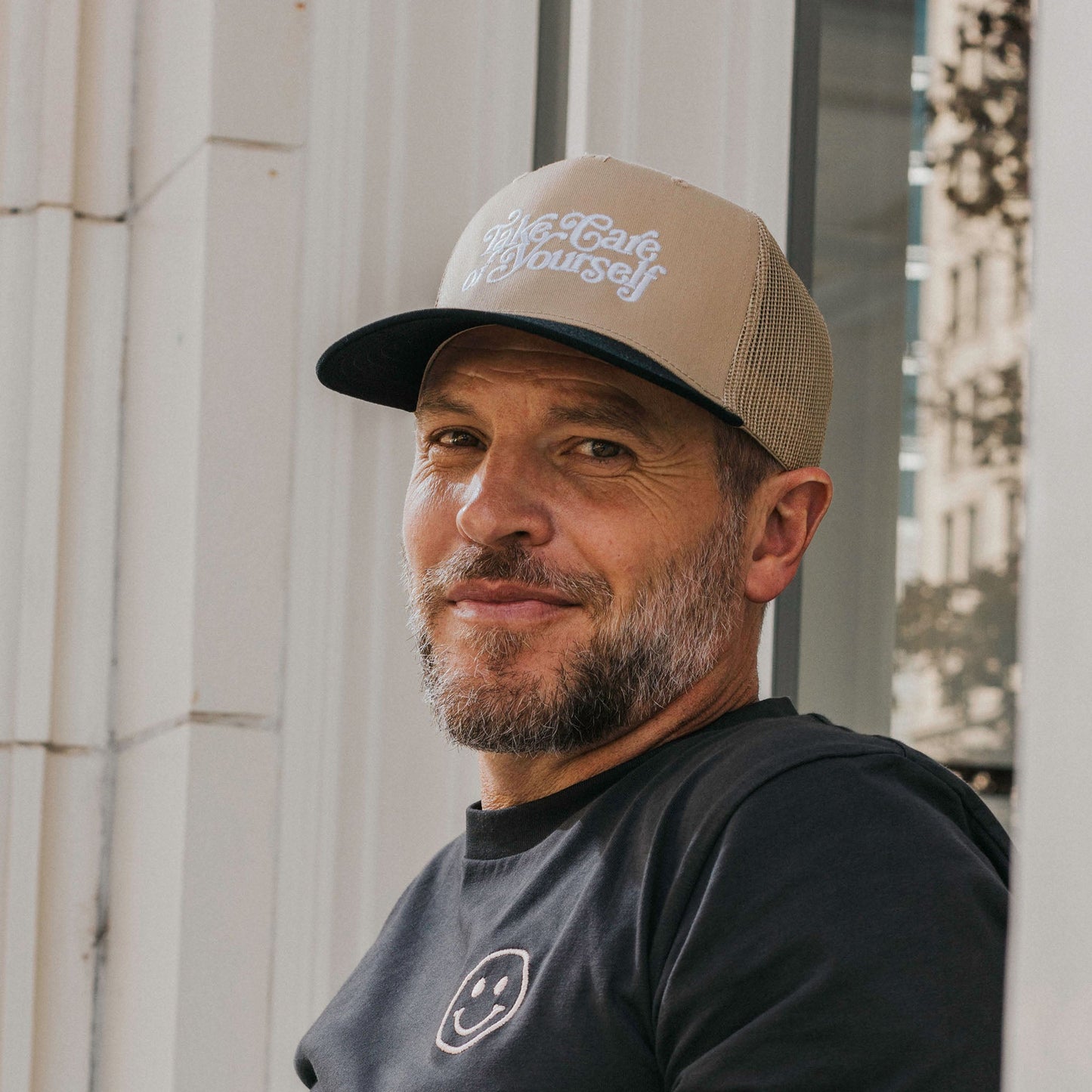 Take Care Hat in Black/Khaki