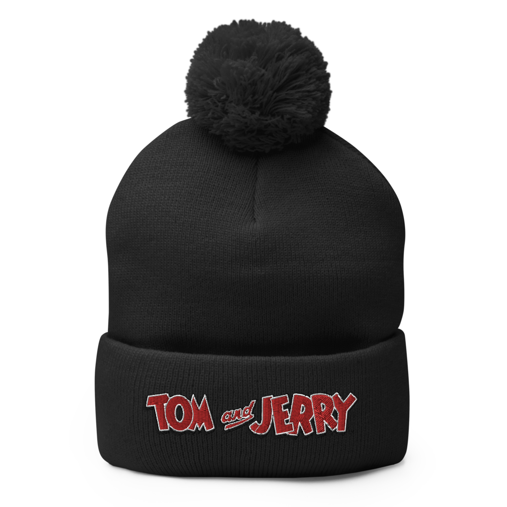 Tom and Jerry  Logo Pom Pom Knit Beanie