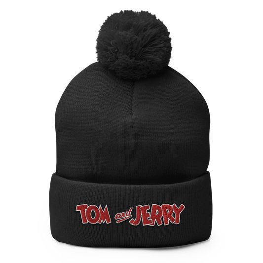 Tom and Jerry  Logo Pom Pom Knit Beanie