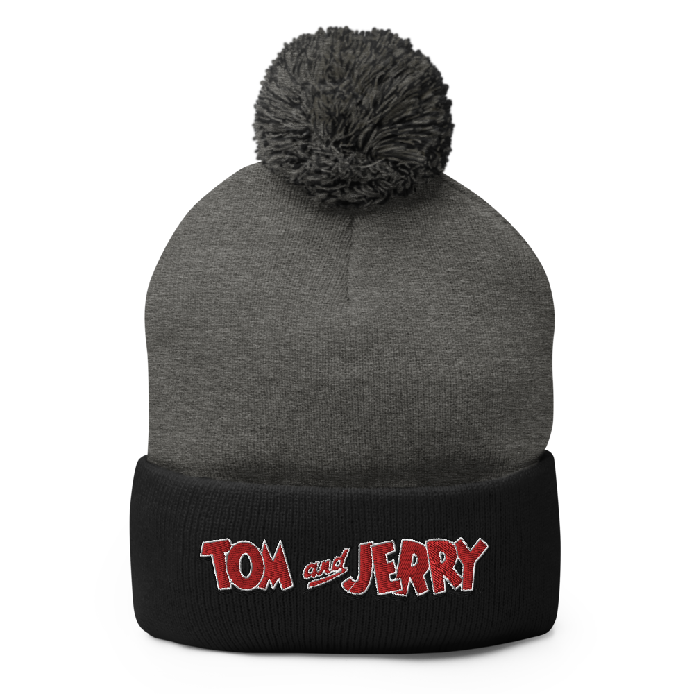Tom and Jerry  Logo Pom Pom Knit Beanie