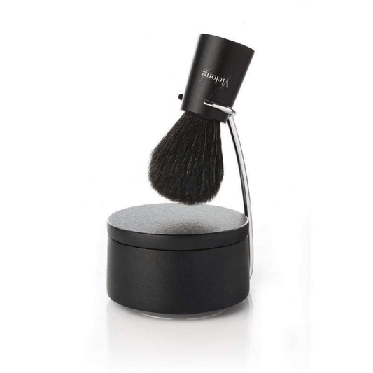 Vie-Long Nordik Set Black Horse Hair Shaving Brush with Stand & Bowl