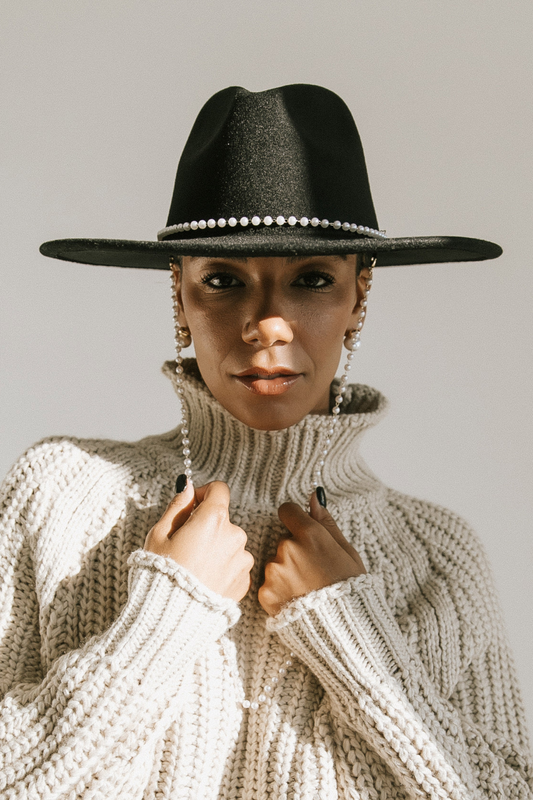 Artie Rancher Hat w/ Pearl Trim - Black