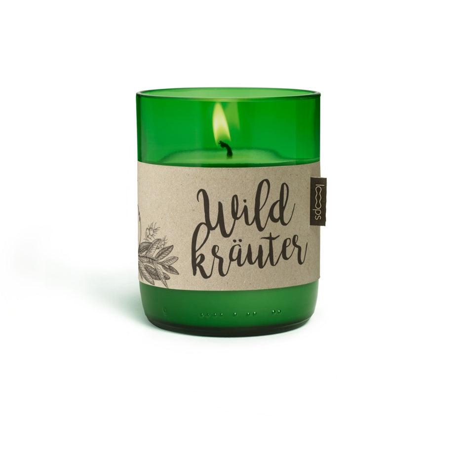 "Wild Herbs" Looops Natural Scented Candle: Sage, Rosemary, Juniper, Peppermint and Lavender