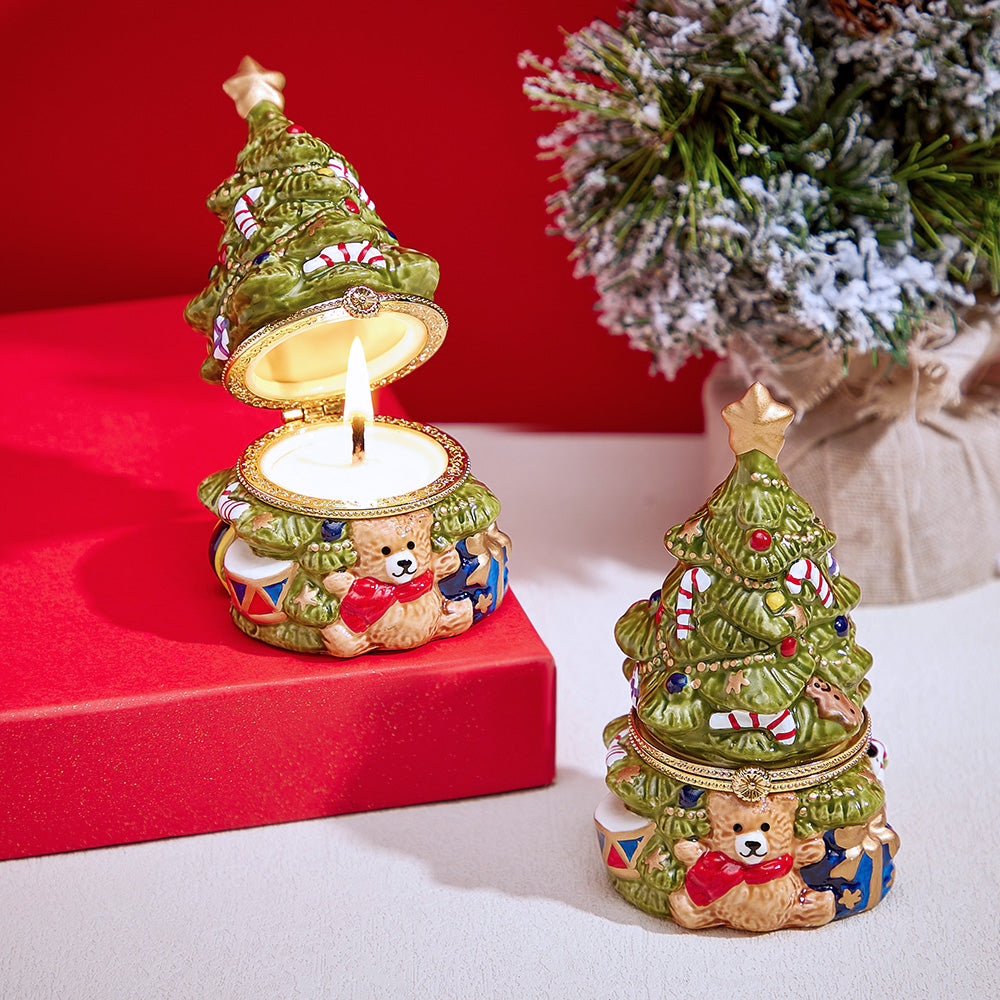 Ceramic Handmade Scented Candle Soy Wax Candle Christmas Gift - Santa Claus with Gifts