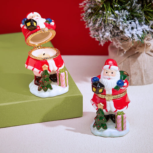 Ceramic Handmade Scented Candle Soy Wax Candle Christmas Gift - Santa Claus with Lantern